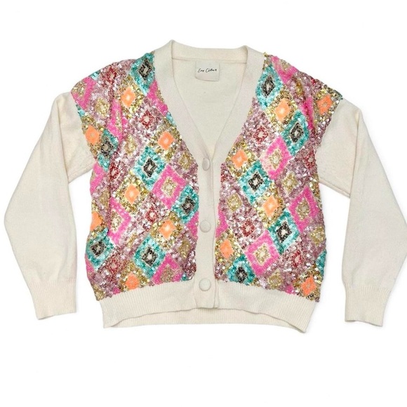 American Vintage Sweaters - American Vintage Multicolor Diamond Cardigan size M